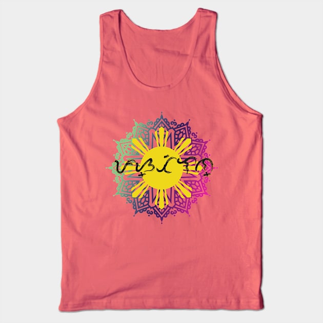 Baybayin word Pastilan (Annoyance or Disgust) Tank Top by Pirma Pinas